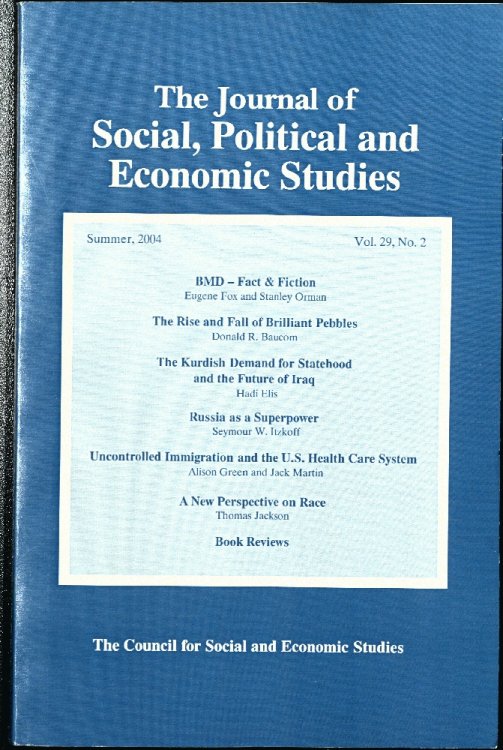 Journal of Social Political & Economic Studies Vol. 29 No. 2 Summer 2004