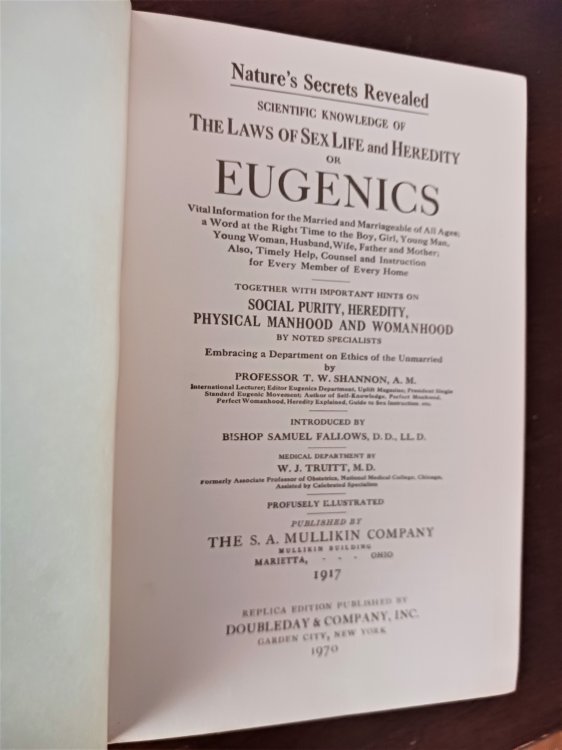Eugenics: The Laws of Sex Life and Heredity