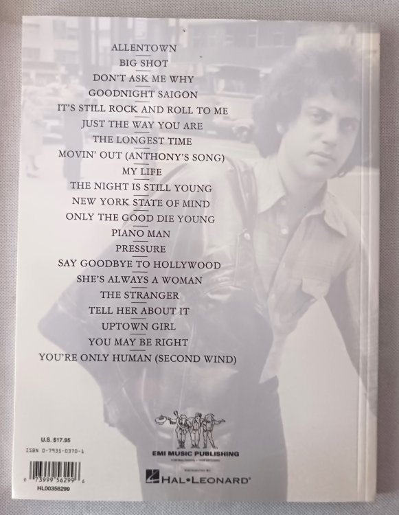 Billy Joel - Greatest Hits, Volumes 1 and 2. Piano, Vocal and Guitar Chords
