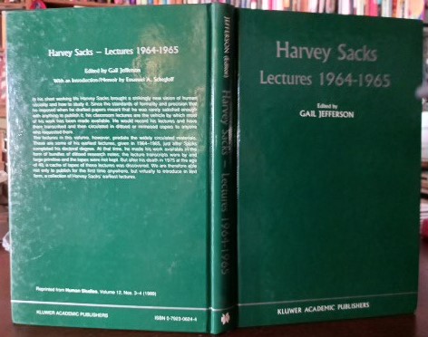 Image for Harvey Sacks Lectures 1964-1965 Harvey Sacks Lectures 1964-1965