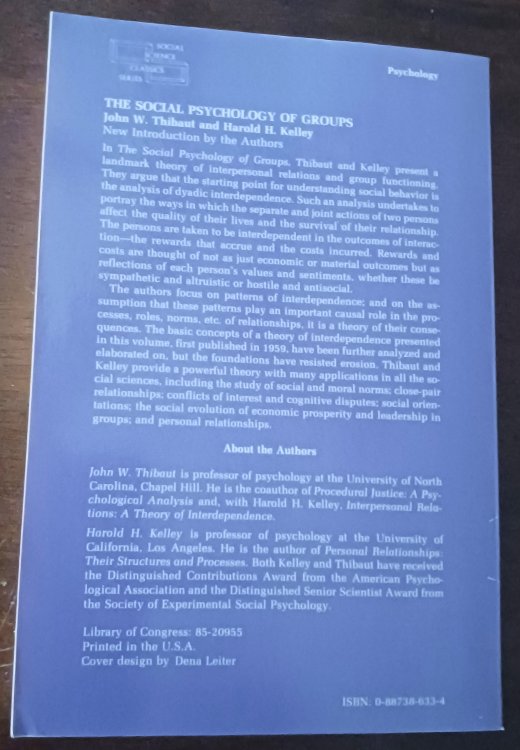The Social Psychology of Groups (Social Science Classics Series)
