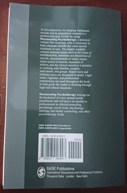 Documenting Psychotherapy: Essentials for Mental Health Practitioners