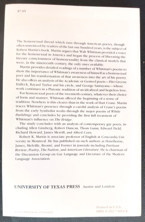 The Homosexual Tradition in American Poetry