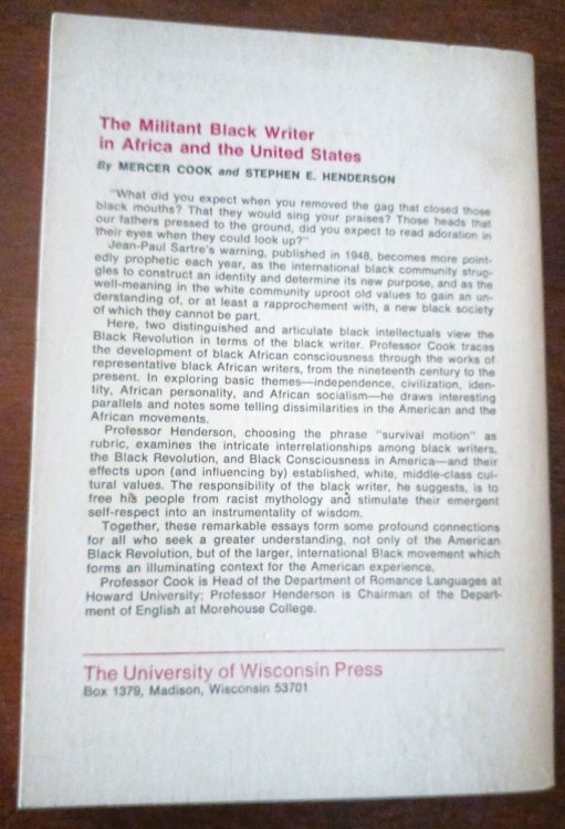 Image for The Militant Black Writer in Africa and the United States The Militant Black Writer in Africa and the United States