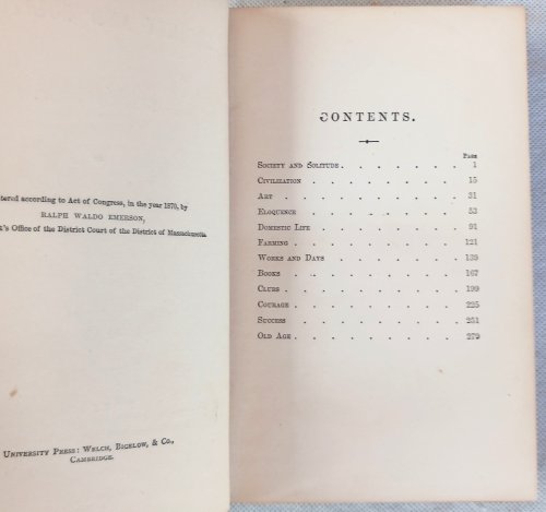 Society and Solitude. Twelve Chapters
