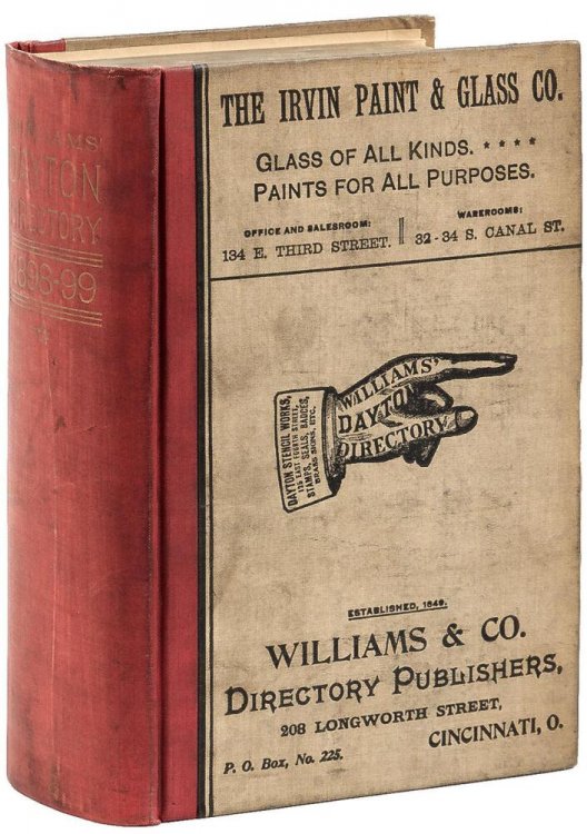 Dayton Ohio City Directory 1898-99 - 1200 pages