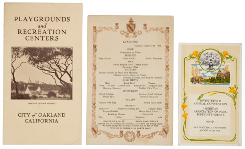 Convention of American Association of Park Superintendents San Francisco 1915 - 3 items