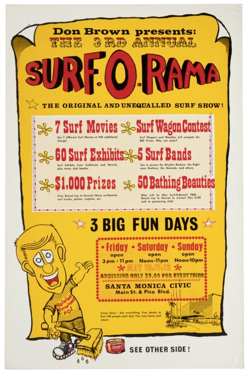 3rd Annual Surf-O-Rama poster - 2-sided (1963)