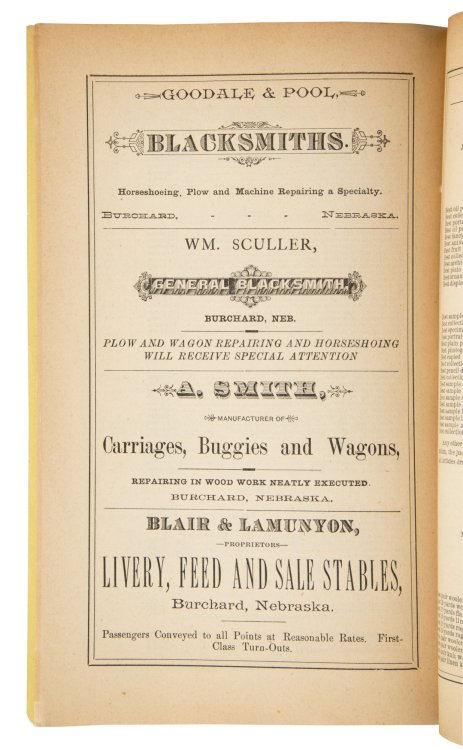 6th Pawnee County Fair , Pawnee, Nebraska 1885 - 'Premium List of the Sixth Annual Fair of the Pawnee County Agricultural and Mechanical Association