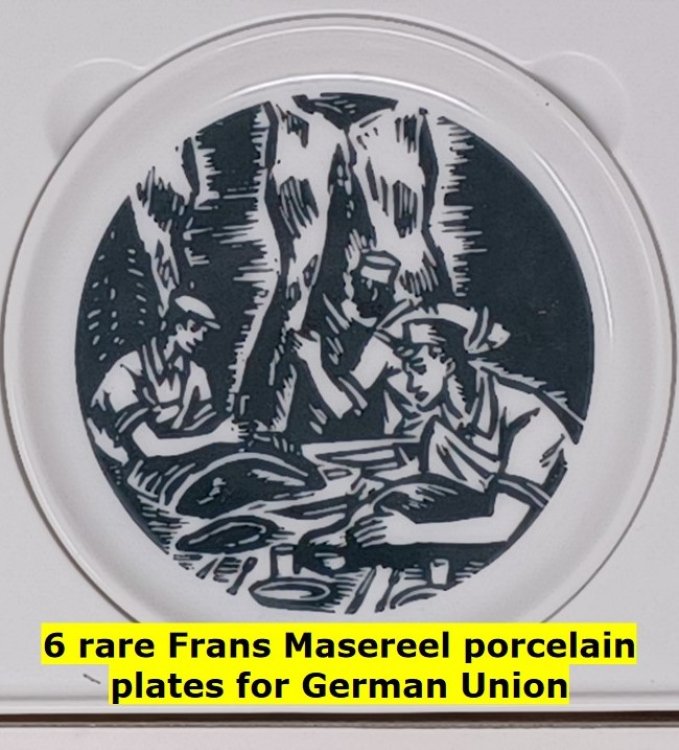 Very rare set of 6 porcelain plates, commissioned for 100th Anniversary of the Hospitality Union in Germany 1965