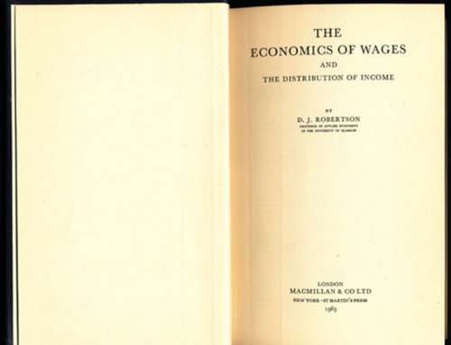 The Economics of Wages and The Distribution of Income