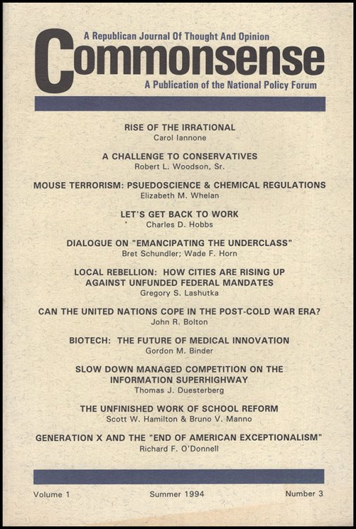 Commonsense (Volume 1, Summer 1994, Number 3)