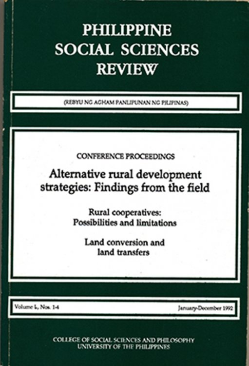 Conference proceedings on alternative rural development strategies: Findings from the field (Philippine Social Sciences Review: PSSR)