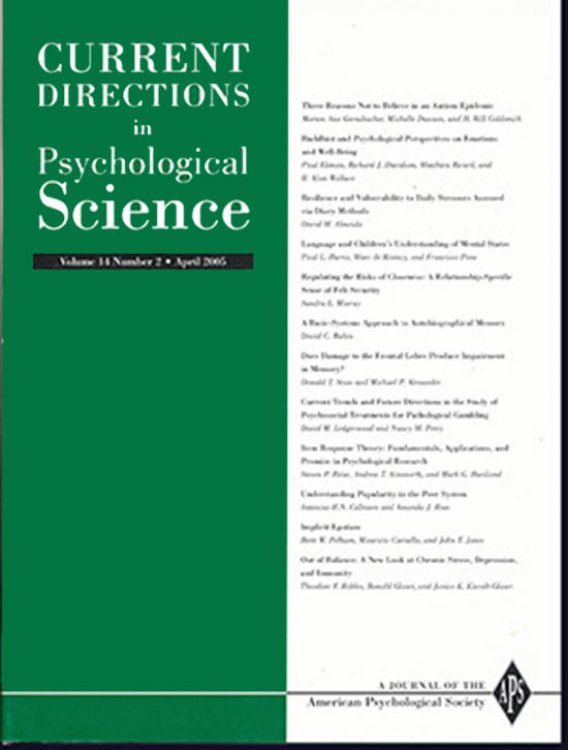 Current Directions in Psychological Science (Volume 14, Number 2, April 2005)