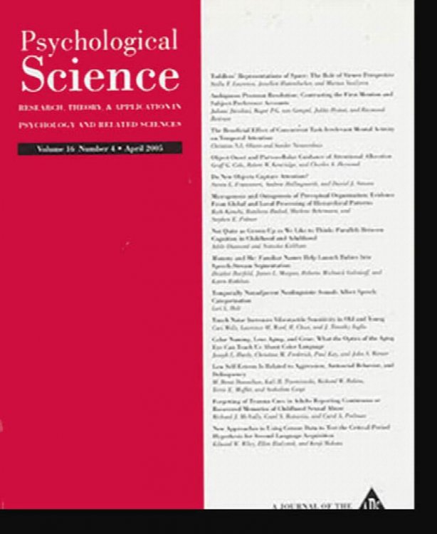 Psychological Science: Research, Theory & Application in Psychology and Related Sciences (Volume 16, Number 4, April 2005)