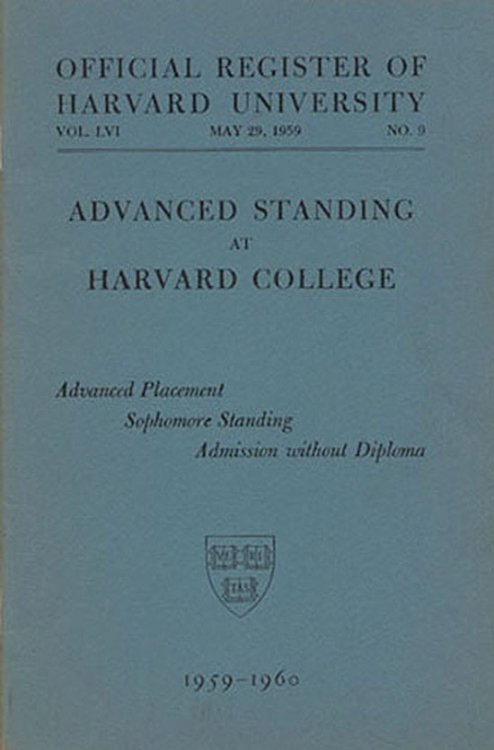 Official Register of Harvard University (Vol. LVI, May 29, 1959, No. 9)