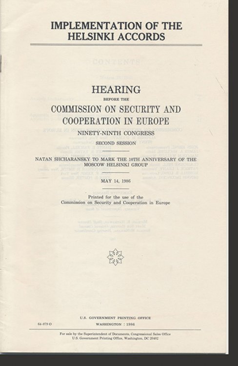 Implementation of the Helsinki Accords: Hearing Before the Commission on Security and Cooperation in Europe (Second Session)