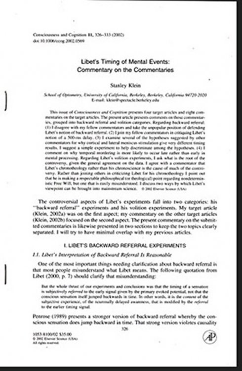 Libet's Timing of Mental Events: Commentary on the Commentaries