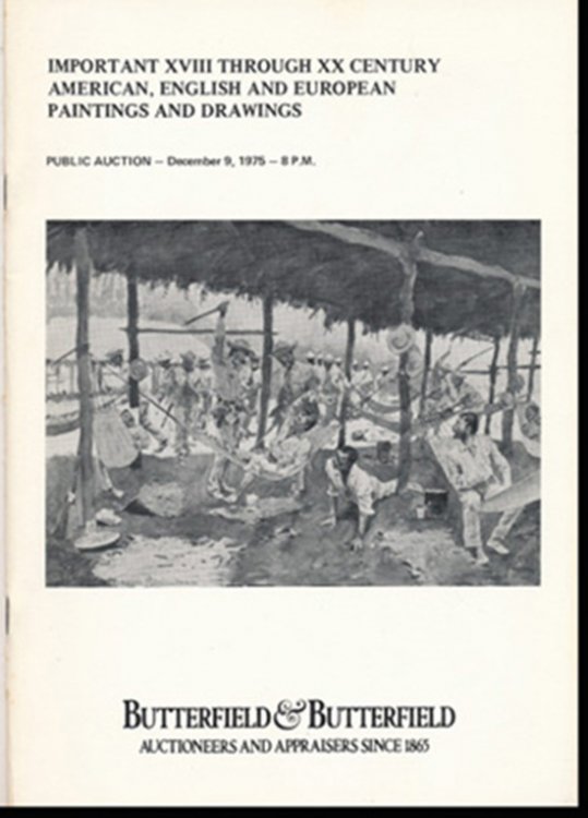 Important XVIII Through XX Century American, English and European Paintings and Drawings (Sale 2902, December 1975)