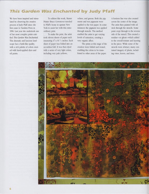 Tandem Press Newsletter (Spring 2003) (Benjamin Edwards, Al Held, Judy Pfaff)