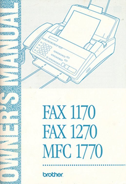 Owner's Manual Fax 1170 Fax 1270 MFC 1770