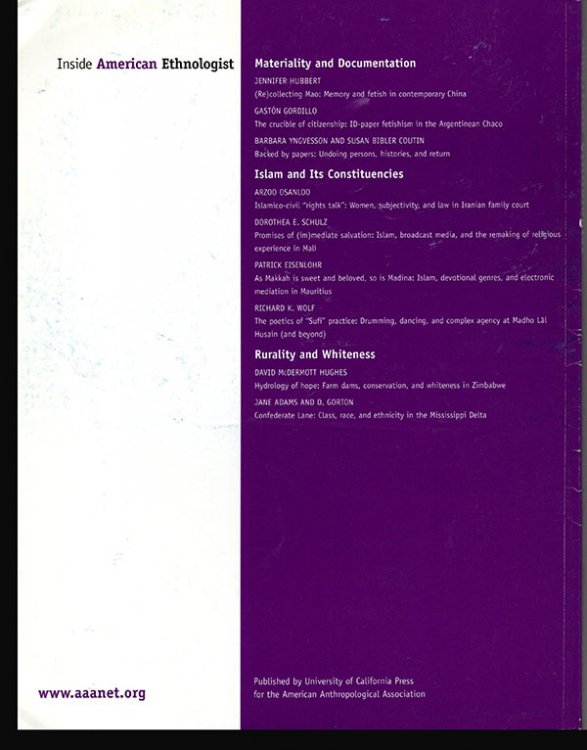 American Ethnologist (Volume 33, Number 2, May 2006): Islam and Its Constituencies