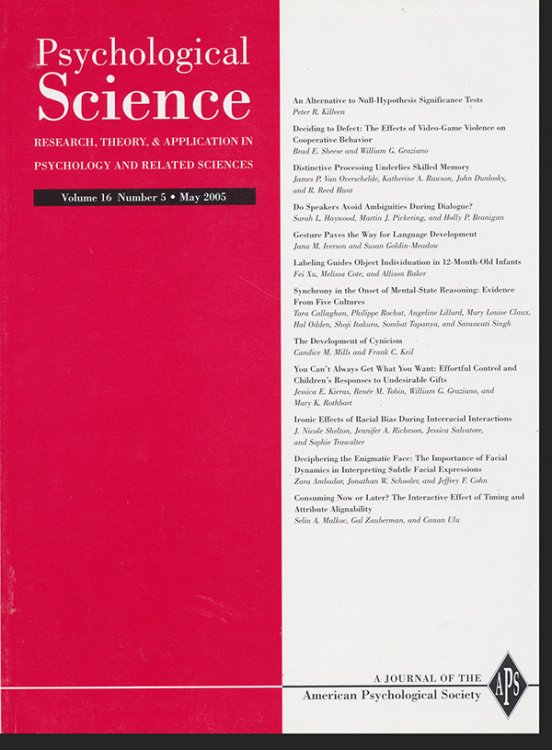 Psychological Science: Research, Theory, & Application in Psychology and Related Sciences (Volume 16, Number 5, May 2005)