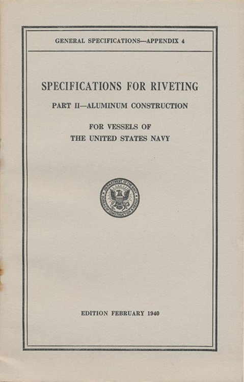 Specifications for Riveting: Part II: Aluminum Construction (General Specifications: Appendix 4)