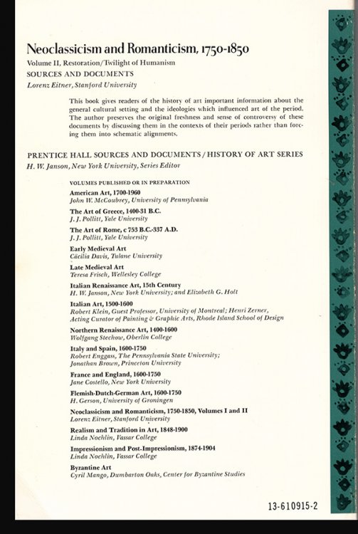 Neoclassicism and Romanticism 1750-1850: Volume 2 Restoration / Twilight of Humanism (Sources and Documents in the history of art series)