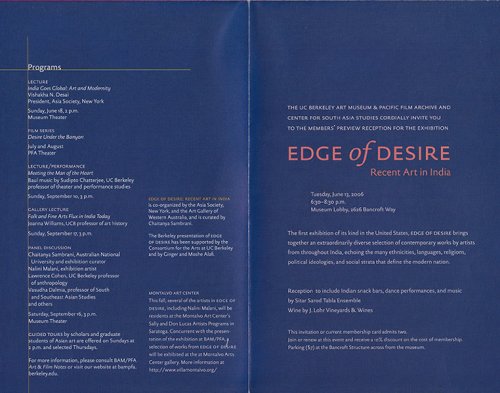 Edge of Desire: Recent Art in India (Poster, Announcement)