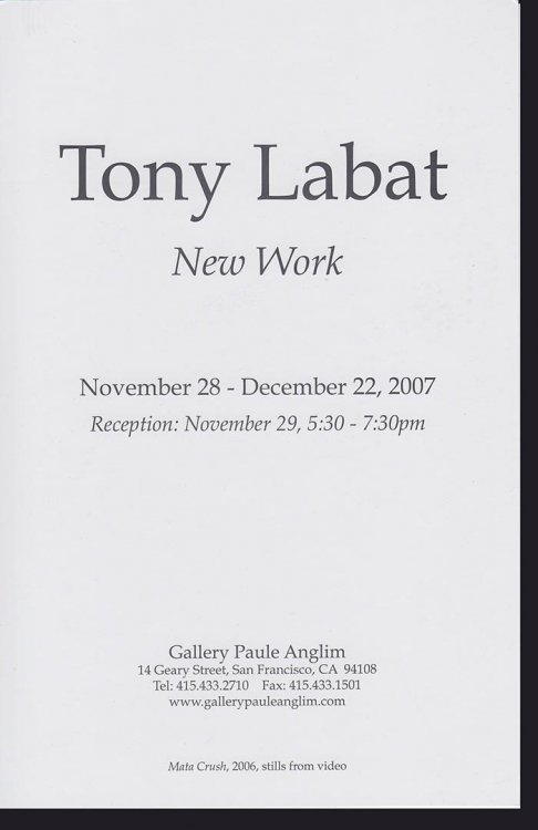 Tony Labat: New Work