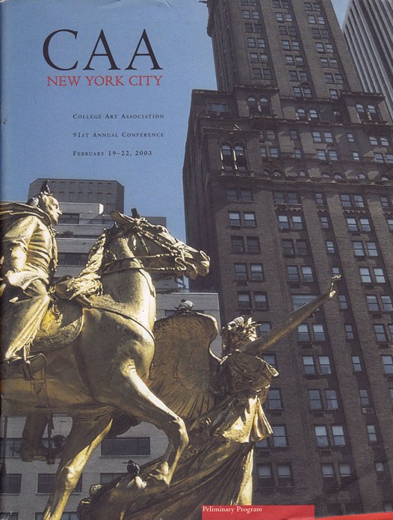 College Art Association 91st Annual Conference (Program Booklet, CAA New York City, February 1922, 2003)