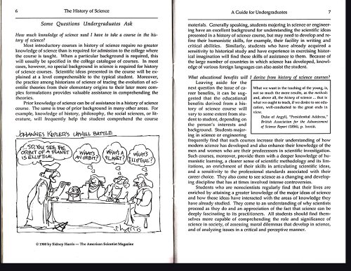 History of Science: A Guide for Undergraduates
