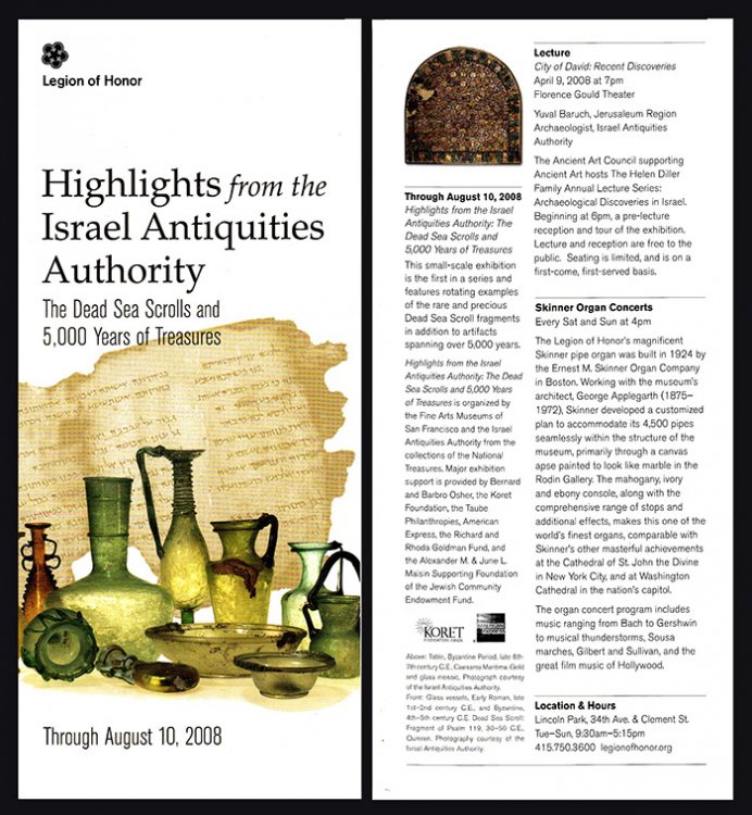 Highlights from the Israel Antiquities Authority: The Dead Sea Scrolls and 5,000 Years of Treasures