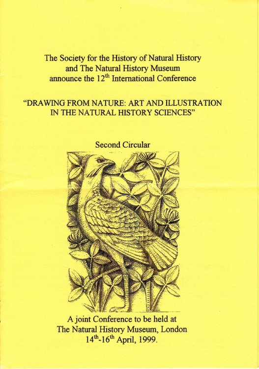 Conference Pamphlet: Drawing From Nature: Art and Illustration in the Natural History Sciences (1416 April 1999)