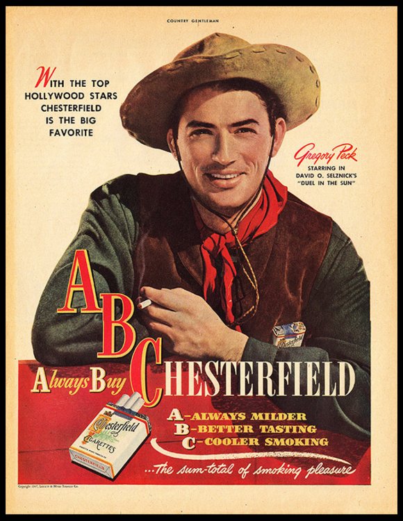 Gregory Peck for A. B. Chesterfield: Print Ad