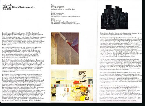 Individuals: A Selected History of Contemporary Art 19451986 (Exhibition Guide)