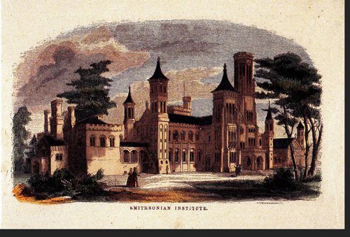 Postcard: The Smithsonian Institution Building, 1855