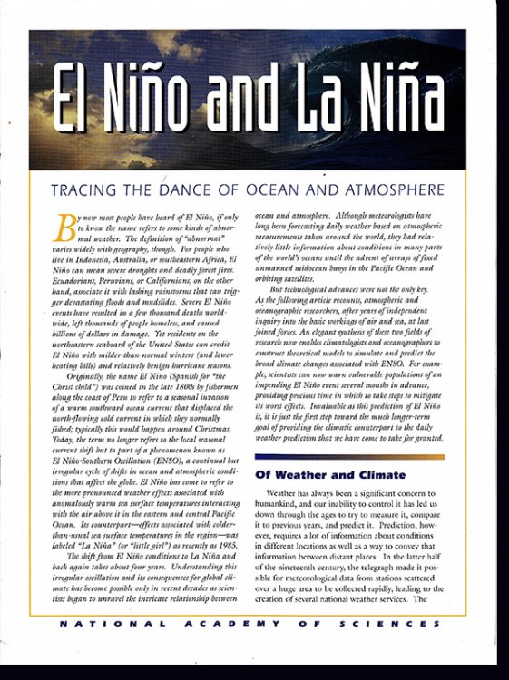 El Nino and La Nina: Tracing the Dance of Ocean and Atmosphere