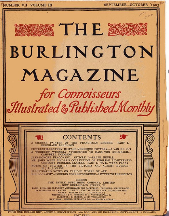 The Burlington Magazine (Vol III, No. VI, September-October 1903)