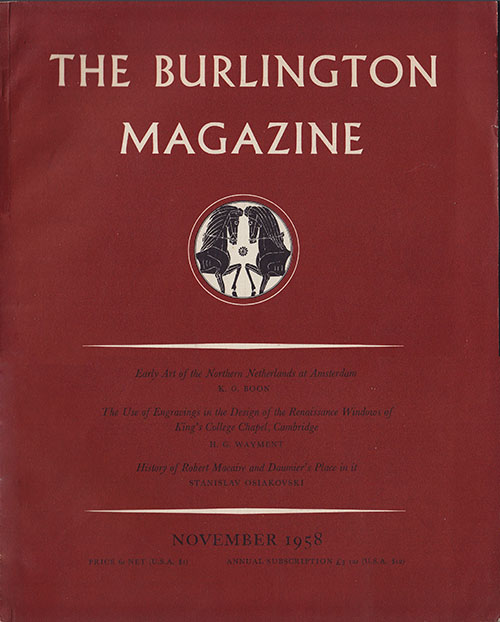 The Burlington Magazine (Volume C, No. 668, November 1958)