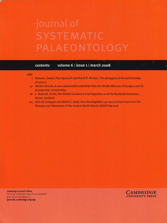 Journal of Systematic Palaeontology (Vol 6, Issue 1, March 2008)