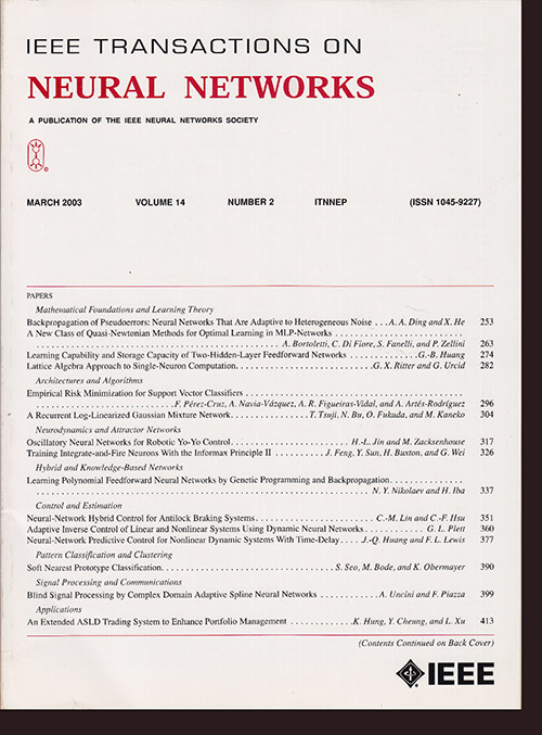 IEEE Transactions on Neural Networks: (March 2003, Vol 14, No. 2)
