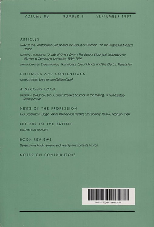 Isis (Vol 88, No 3, September 1997)