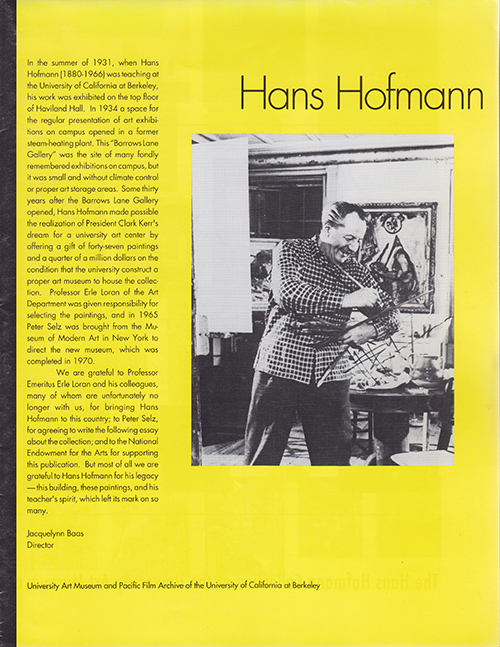 Hans Hofmann: The Hans Hofmann Collection at the University Art Museum and Pacific Film Archive of the University of California at Berkeley