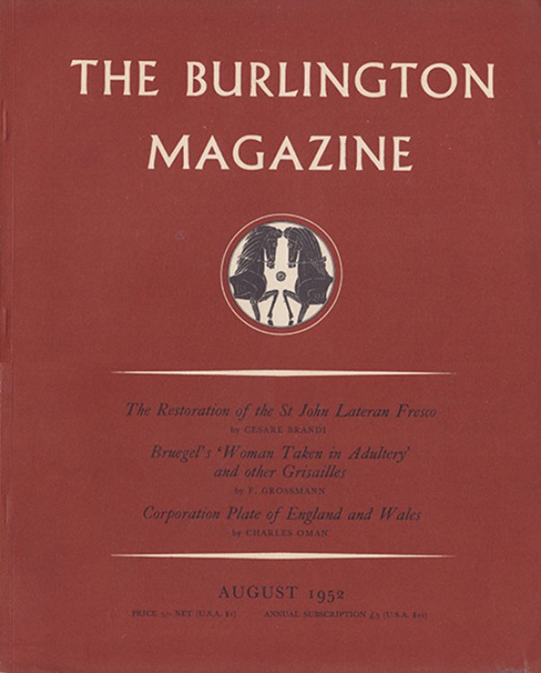 The Burlington Magazine (August 1952, Vol XCIV, No. 593)