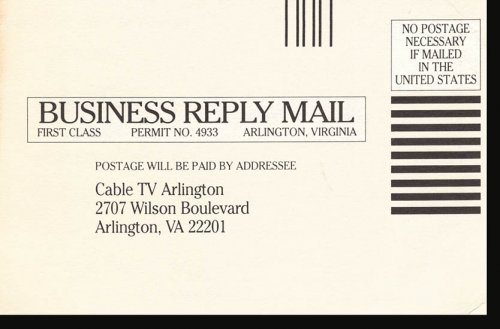 Direct Mail Postcard: Cable TV Arlington