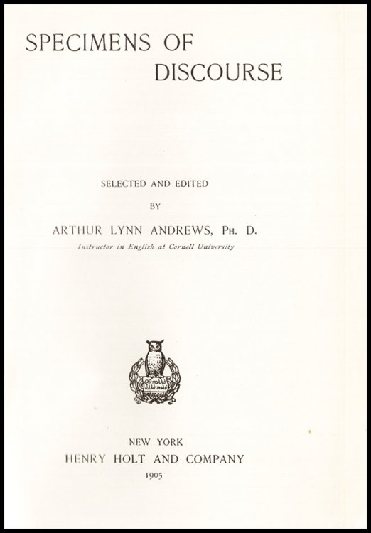 Specimens of Discourse (English Readings)