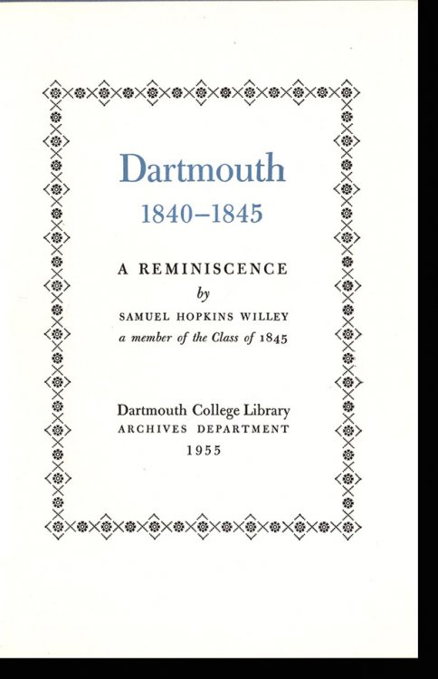 Dartmouth 1840-1845: A Reminiscence