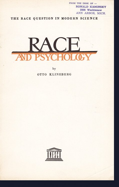 Race and Psychology: The Race Question in Modern Science
